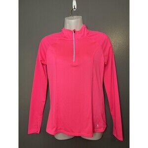 Danskin Now Pullover Shirt Womens XS Pink 1/4 Zip Mesh Running Top Athletic